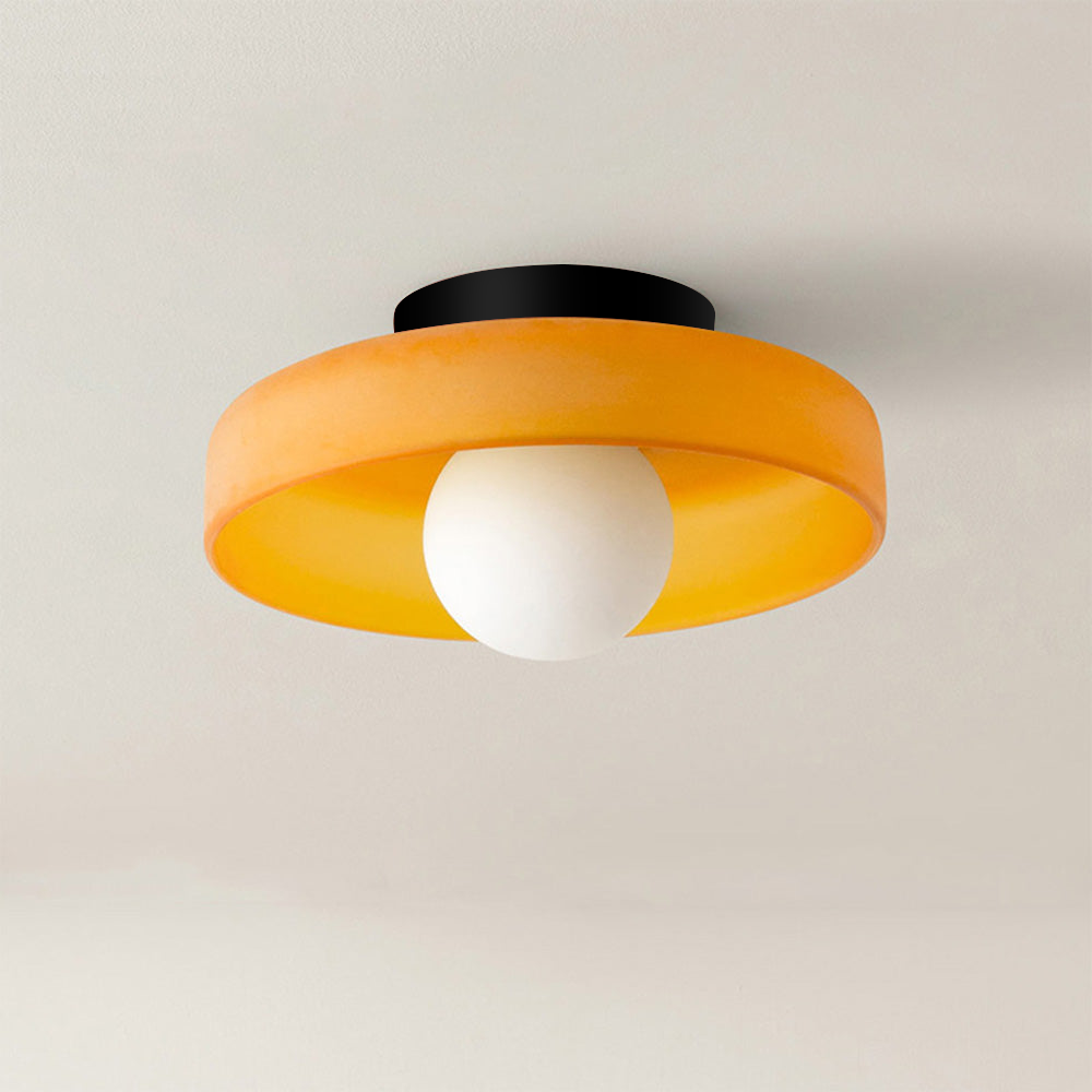 Modern Round Flush Mount Ceiling Light | Kitchen Illumination | Compact Glass Fixture | 9.84 | Brick by Brick London 7