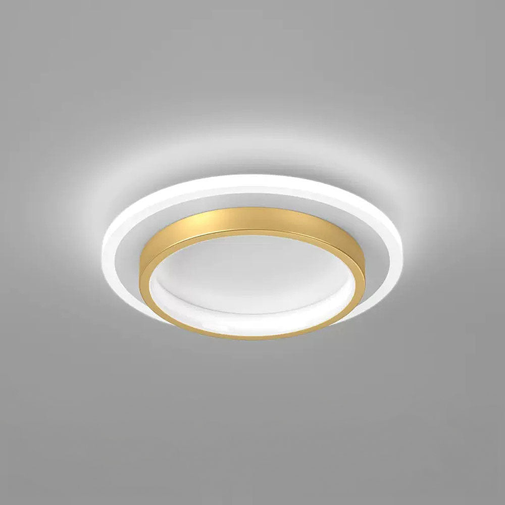 Modern Round Flush Mount Ceiling Light | LED Fixture for Hallway | 21/24CM Metal & Acrylic | Energy Efficient | Brick by Brick London 12