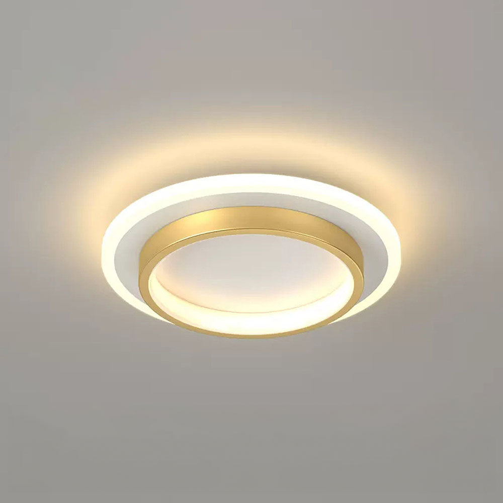 Modern Round Flush Mount Ceiling Light | LED Fixture for Hallway | 21/24CM Metal & Acrylic | Energy Efficient | Brick by Brick London 13
