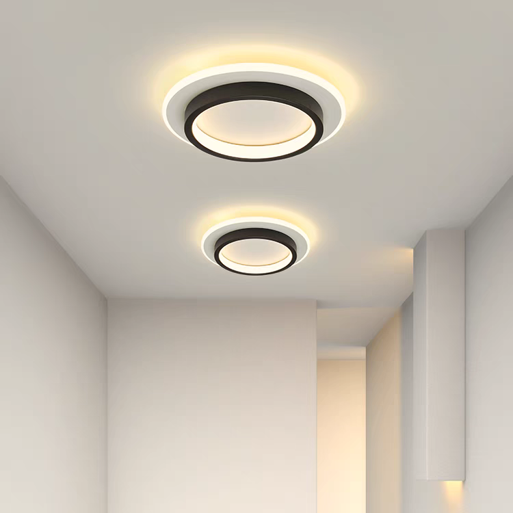 Modern Round Flush Mount Ceiling Light | LED Fixture for Hallway | 21/24CM Metal & Acrylic | Energy Efficient | Brick by Brick London 4