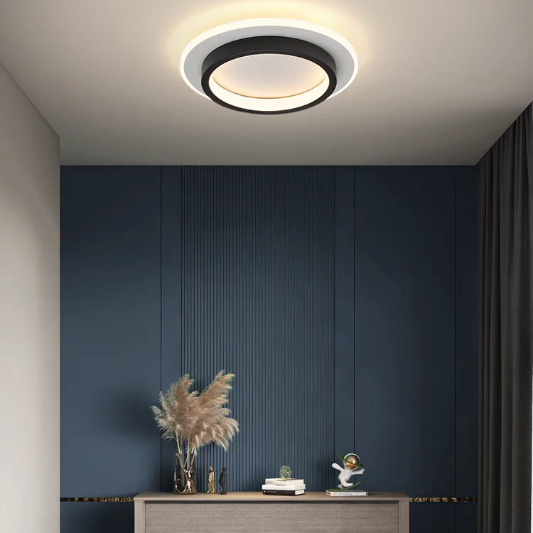 Modern Round Flush Mount Ceiling Light | LED Fixture for Hallway | 21/24CM Metal & Acrylic | Energy Efficient | Brick by Brick London 6