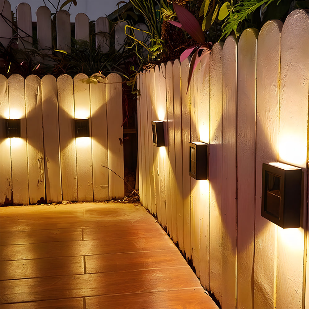 Modern Solar Outdoor Wall Sconce | Black Up Down Lights | IP55 Weatherproof | 11cm Plastic | Brick by Brick London 1