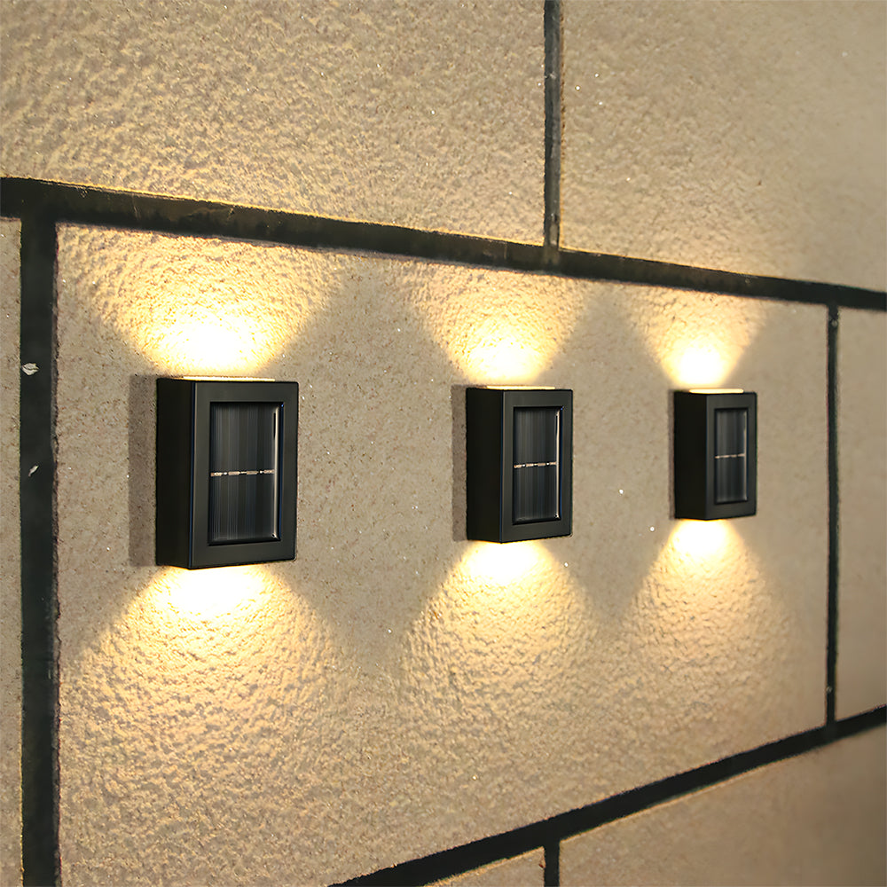 Modern Solar Outdoor Wall Sconce | Black Up Down Lights | IP55 Weatherproof | 11cm Plastic | Brick by Brick London 3