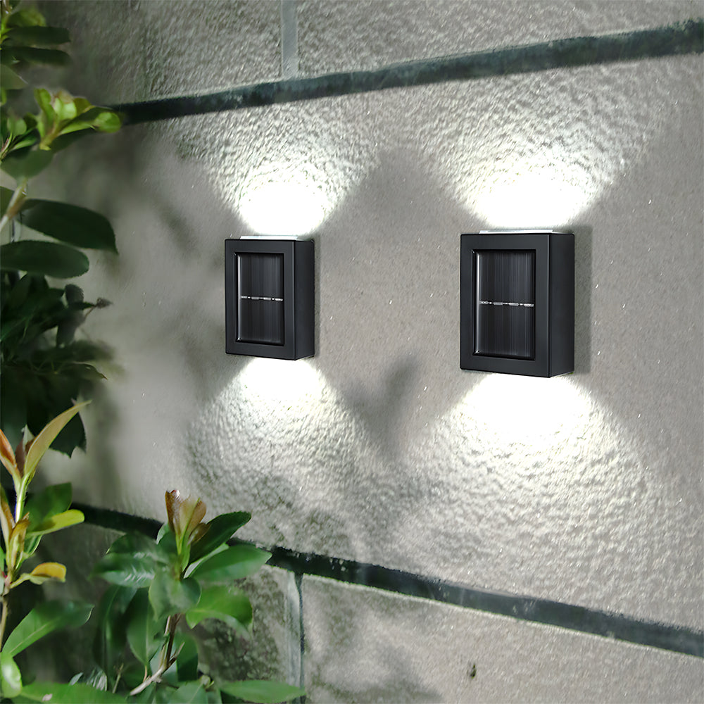 Modern Solar Outdoor Wall Sconce | Black Up Down Lights | IP55 Weatherproof | 11cm Plastic | Brick by Brick London 6