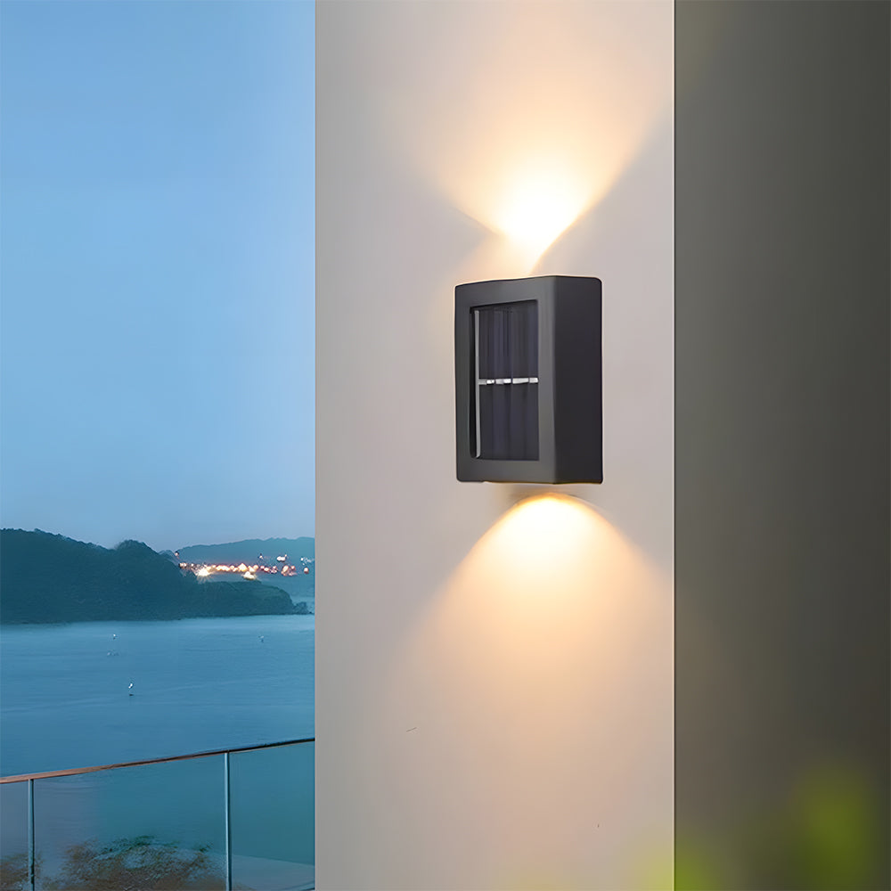 Modern Solar Outdoor Wall Sconce | Black Up Down Lights | IP55 Weatherproof | 11cm Plastic | Brick by Brick London 7