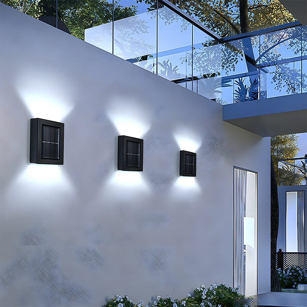 Modern Solar Outdoor Wall Sconce | Black Up Down Lights | IP55 Weatherproof | 11cm Plastic | Brick by Brick London 8