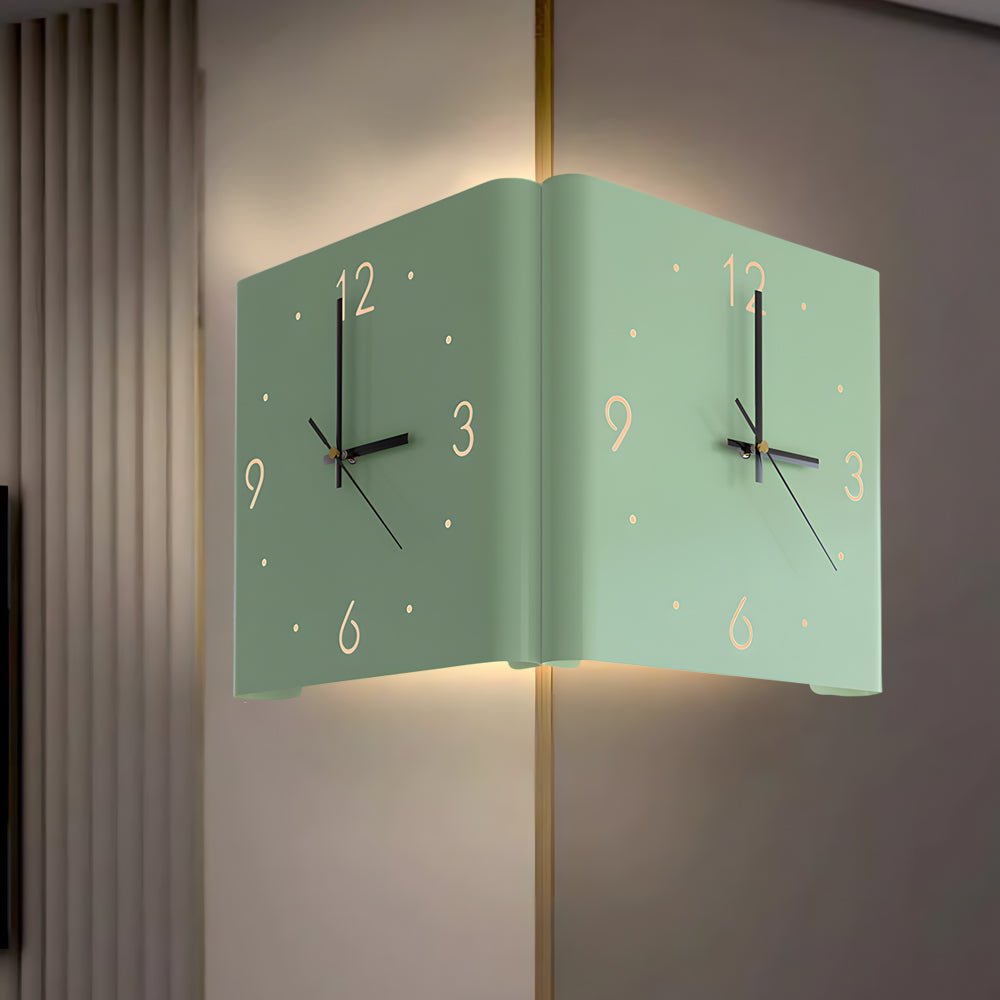 Modern Wall Clock – Metal Frame – Size: 10.6 x 10.6 inches – Silent Backlit LED for Corner Decor 11