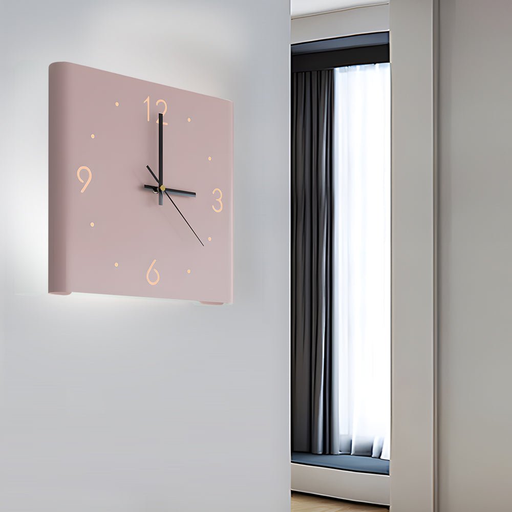 Modern Wall Clock – Metal Frame – Size: 10.6 x 10.6 inches – Silent Backlit LED for Corner Decor 6