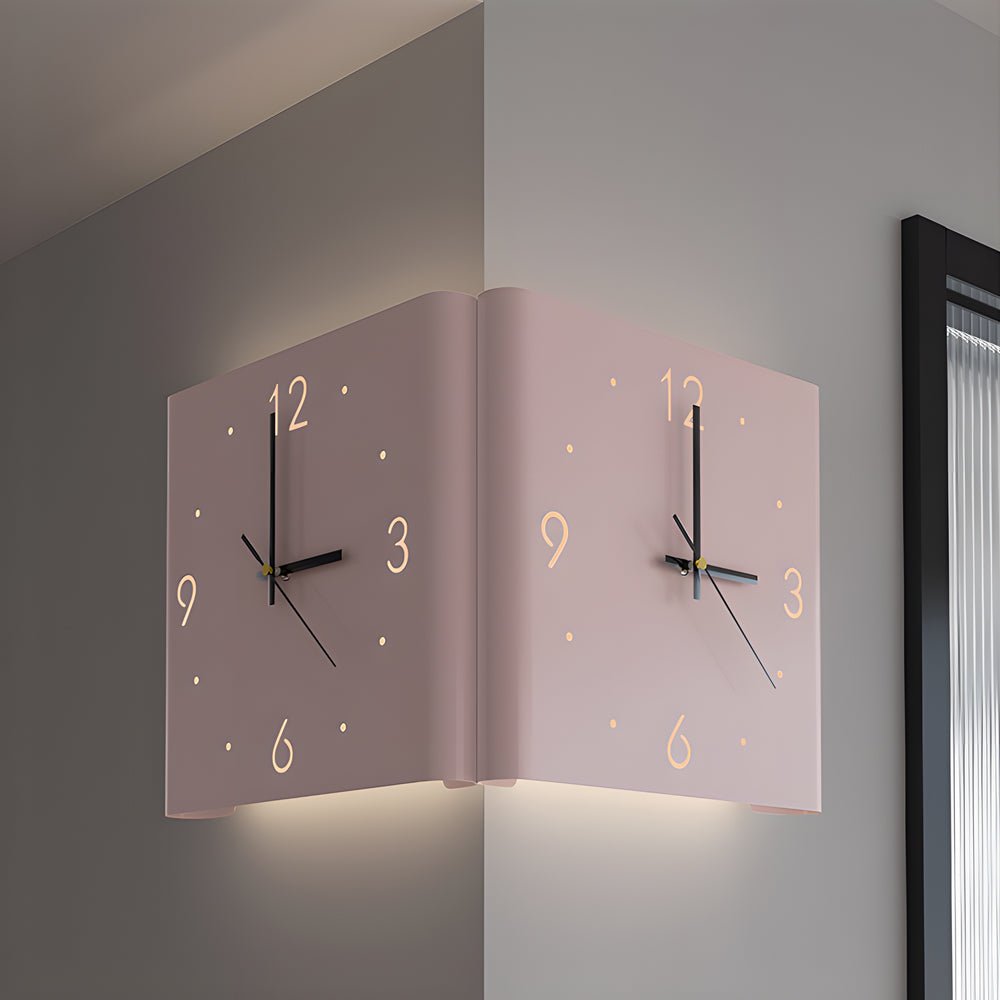 Modern Wall Clock – Metal Frame – Size: 10.6 x 10.6 inches – Silent Backlit LED for Corner Decor 7