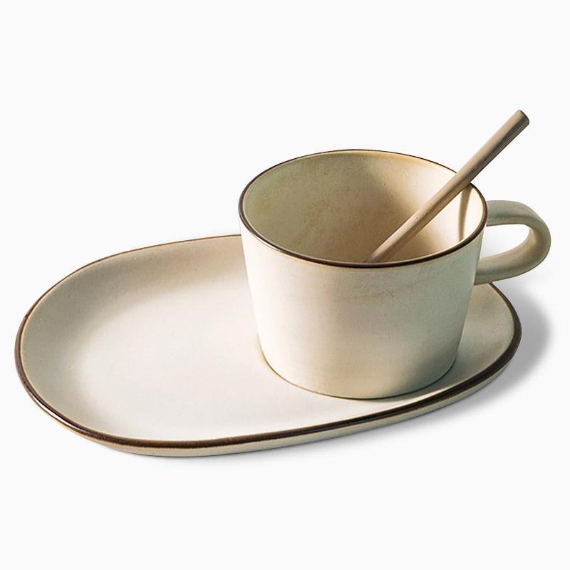 Mug Set – Stoneware – Cup Diameter: 5 inches – Ideal for Coffee and Snacks 0