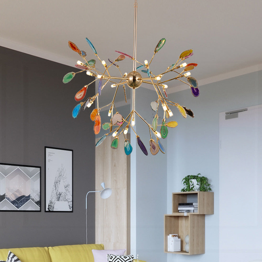 Nordic Agate Stone Chandelier Light | Modern Luxury Lighting | Unique Metal Design | 11.8 to 23.6 | Brick by Brick London 4