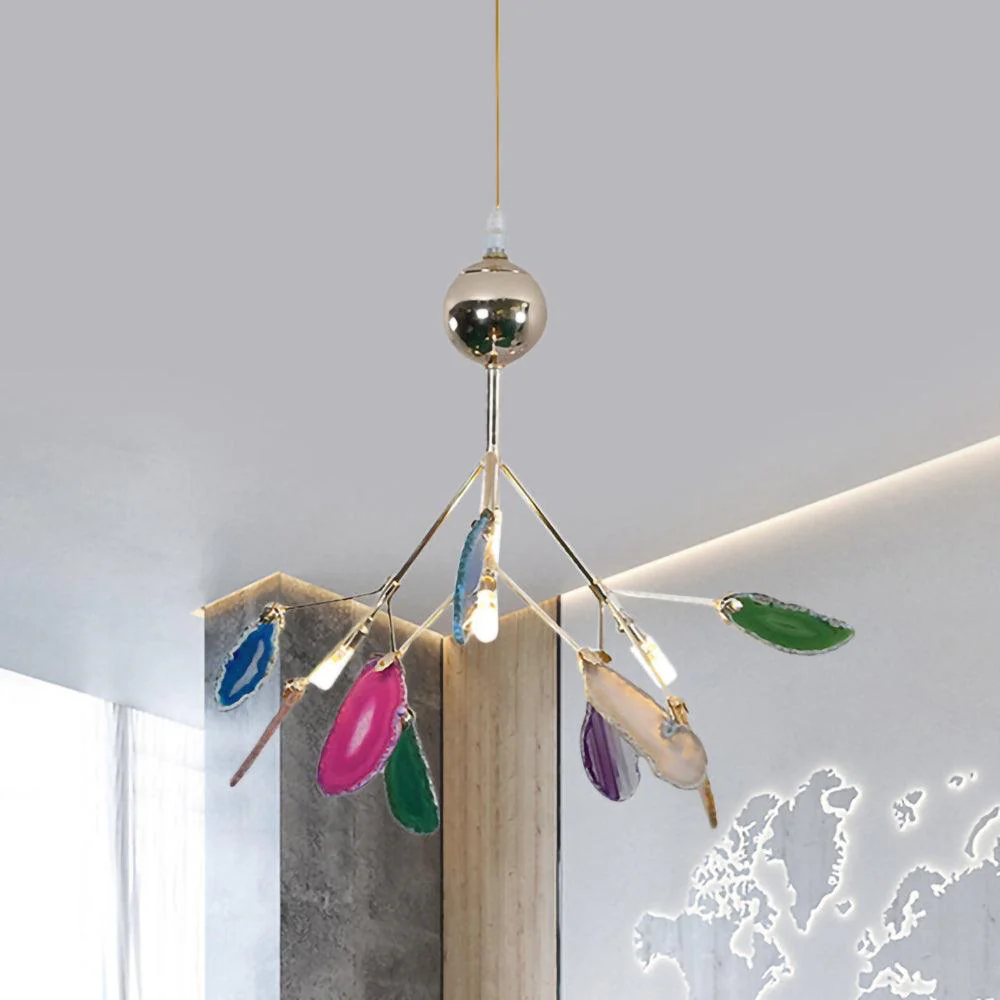 Nordic Agate Stone Chandelier Light | Modern Luxury Lighting | Unique Metal Design | 11.8 to 23.6 | Brick by Brick London 6