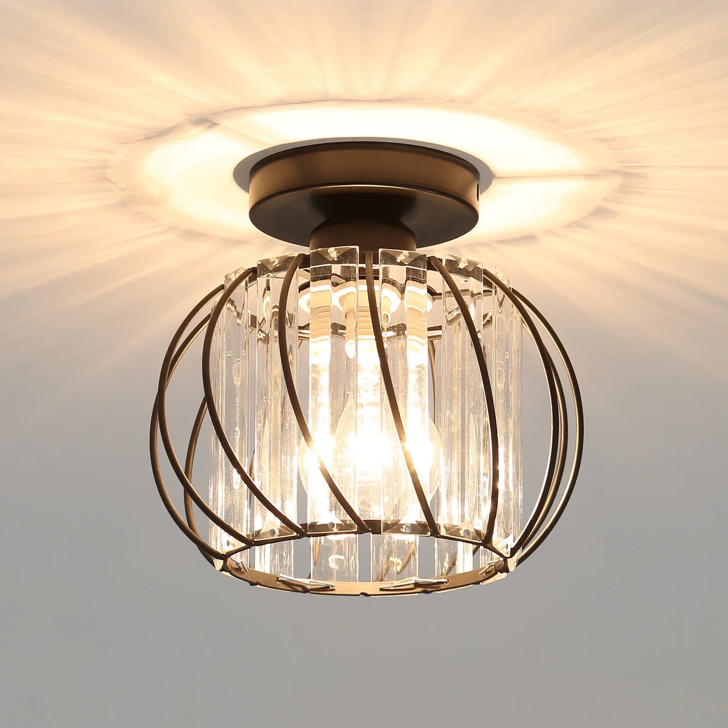 Nordic Luxury Ceiling Light | Minimalist Hallway Lighting | Iron & Glass | 220V-240V | Brick by Brick London 0