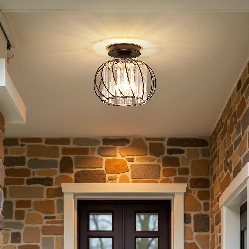 Nordic Luxury Ceiling Light | Minimalist Hallway Lighting | Iron & Glass | 220V-240V | Brick by Brick London 4