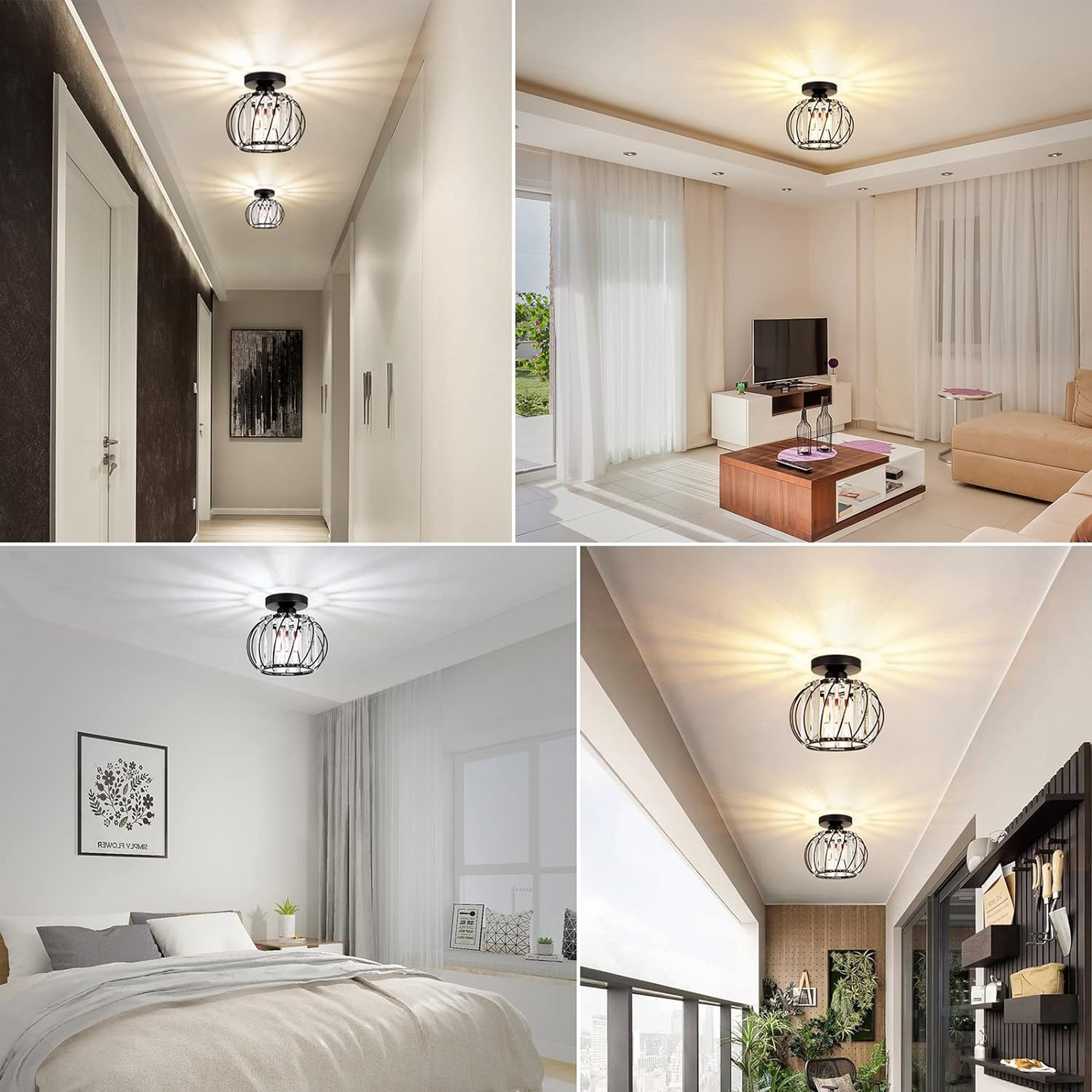 Nordic Luxury Ceiling Light | Minimalist Hallway Lighting | Iron & Glass | 220V-240V | Brick by Brick London 5