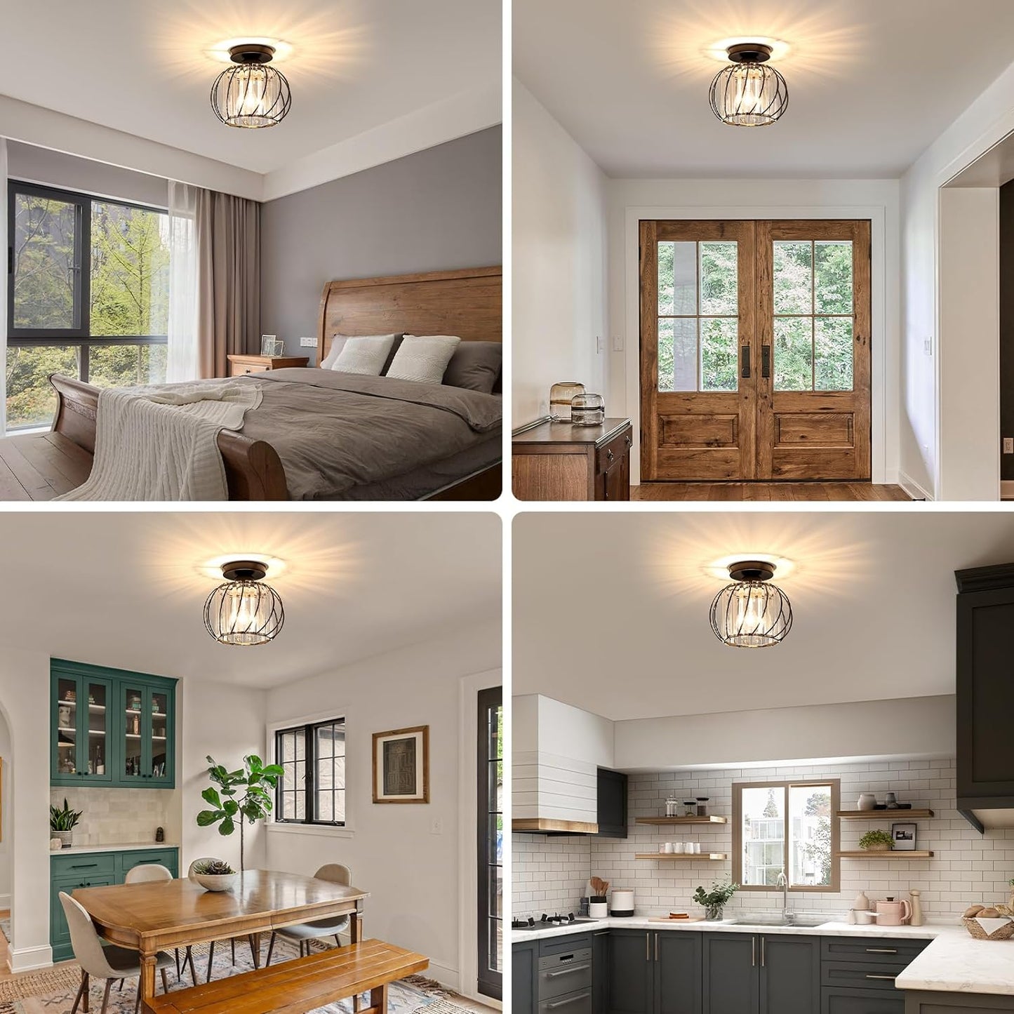 Nordic Luxury Ceiling Light | Minimalist Hallway Lighting | Iron & Glass | 220V-240V | Brick by Brick London 8