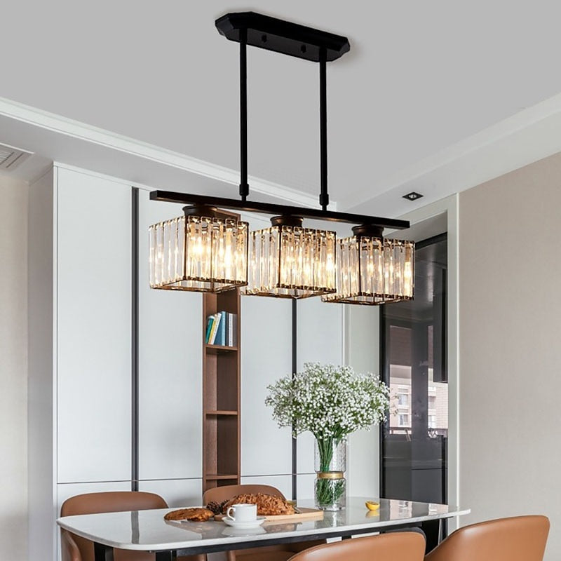 Nordic Multi-Head Chandelier | Modern Glass Island Lamp | Adjustable Height | 3-4 Lights | Brick by Brick London 1