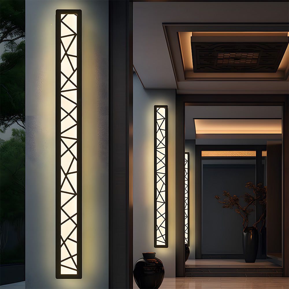 Outdoor Wall Lamp – Black Iron and Acrylic – Height: 15.7 to 59.1 inches – Waterproof LED for Gardens and Patios 10