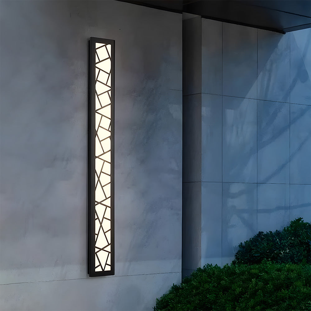 Outdoor Wall Lamp – Black Iron and Acrylic – Height: 15.7 to 59.1 inches – Waterproof LED for Gardens and Patios 2
