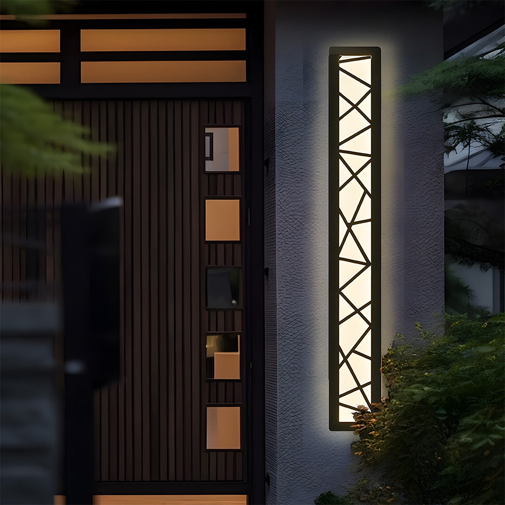 Outdoor Wall Lamp – Black Iron and Acrylic – Height: 15.7 to 59.1 inches – Waterproof LED for Gardens and Patios 4