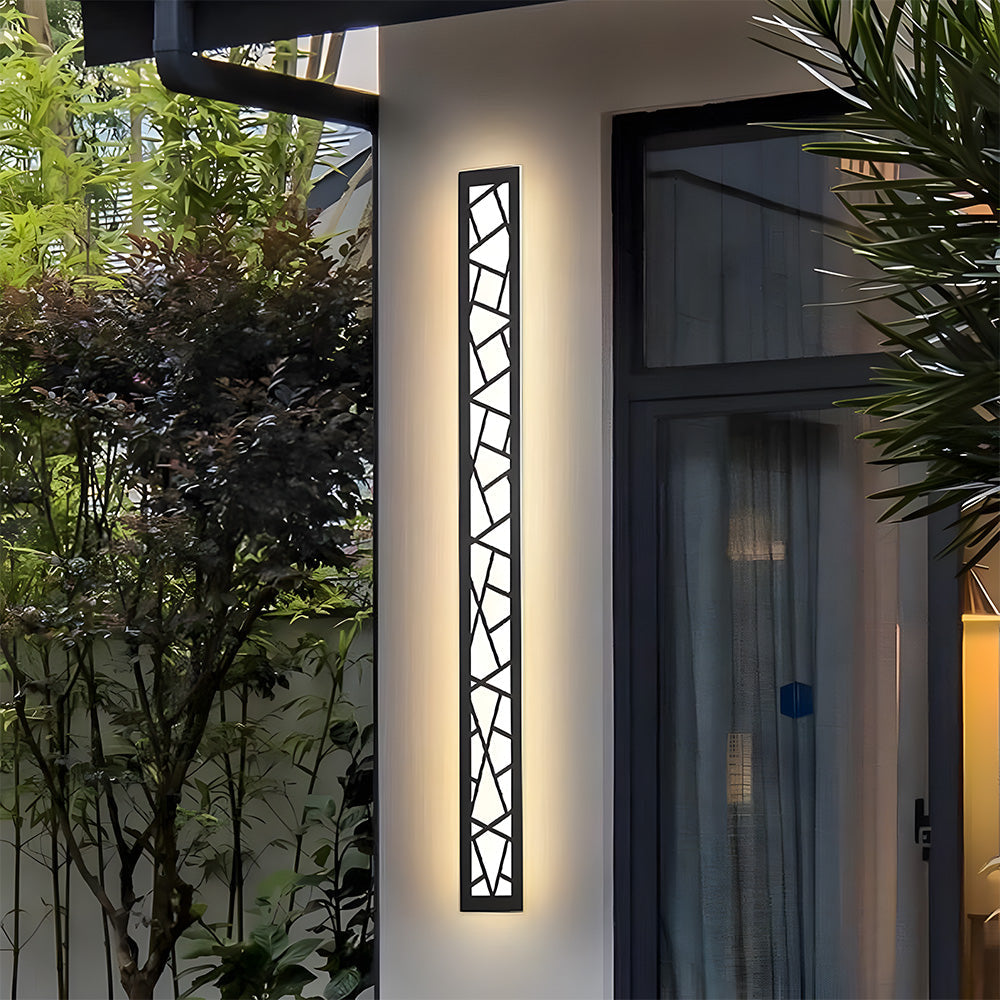 Outdoor Wall Lamp – Black Iron and Acrylic – Height: 15.7 to 59.1 inches – Waterproof LED for Gardens and Patios 5
