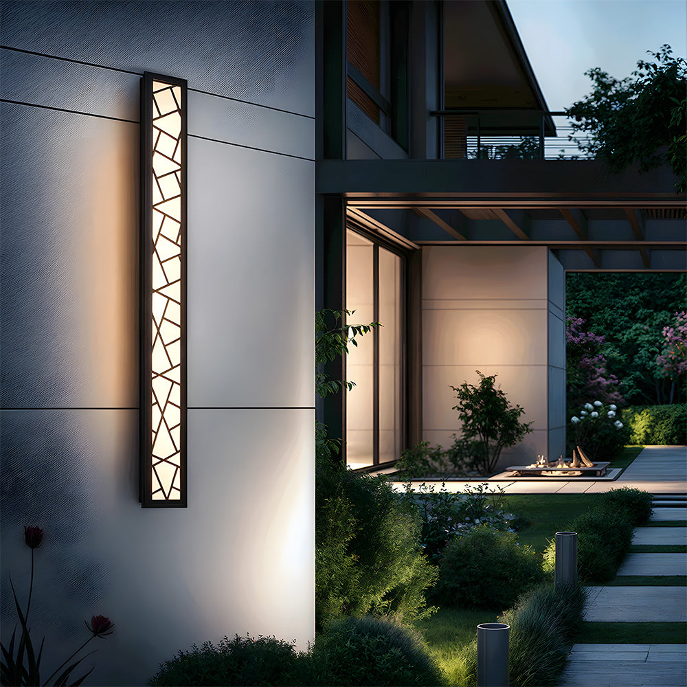 Outdoor Wall Lamp – Black Iron and Acrylic – Height: 15.7 to 59.1 inches – Waterproof LED for Gardens and Patios 7