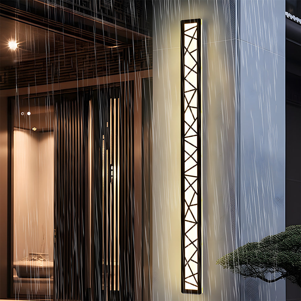 Outdoor Wall Lamp – Black Iron and Acrylic – Height: 15.7 to 59.1 inches – Waterproof LED for Gardens and Patios 8