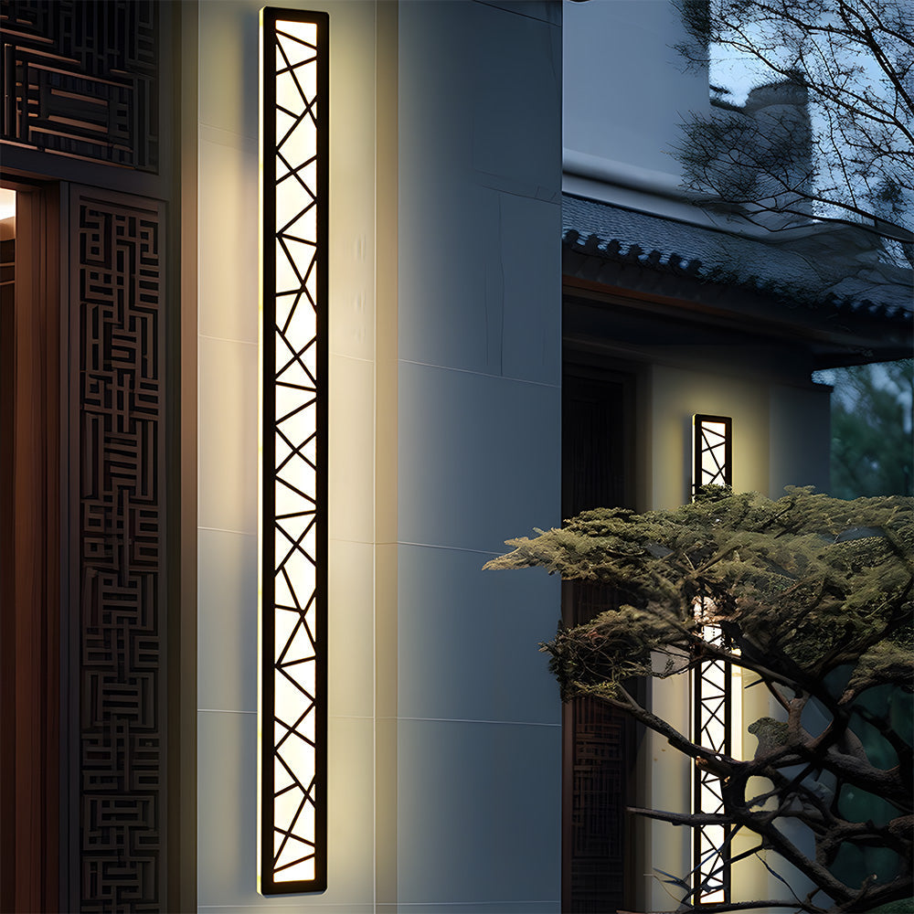 Outdoor Wall Lamp – Black Iron and Acrylic – Height: 15.7 to 59.1 inches – Waterproof LED for Gardens and Patios 9