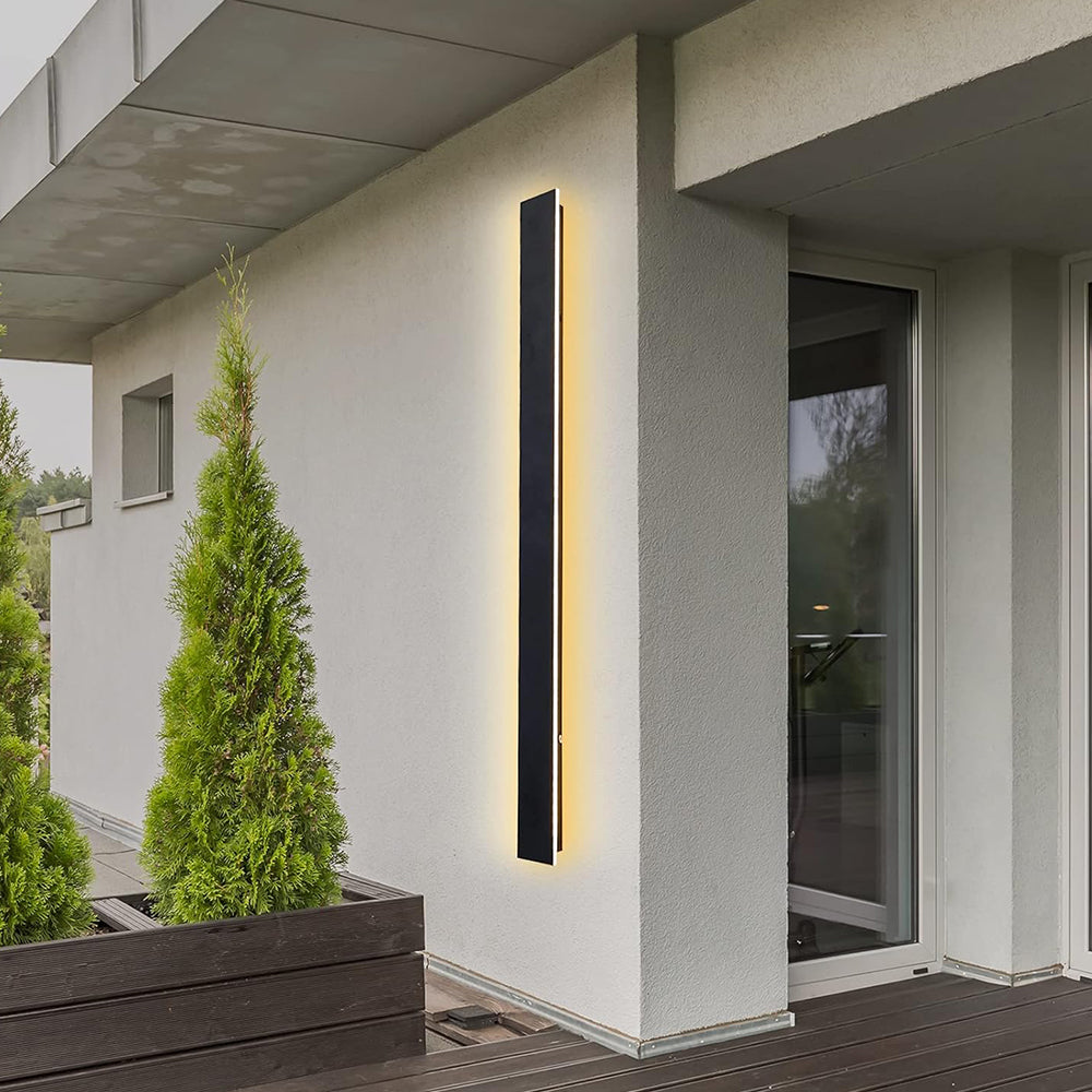 Outdoor Wall Light – Black Acrylic and Metal – Height: 11.8 to 47.2 inches – IP65 Weather-Resistant LED for Patios and Gardens 1