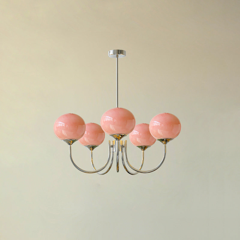 Pendant Light – Pink Glass Shades – Diameter: 19.7 inches – Elegant Kitchen Pendant Lighting 13