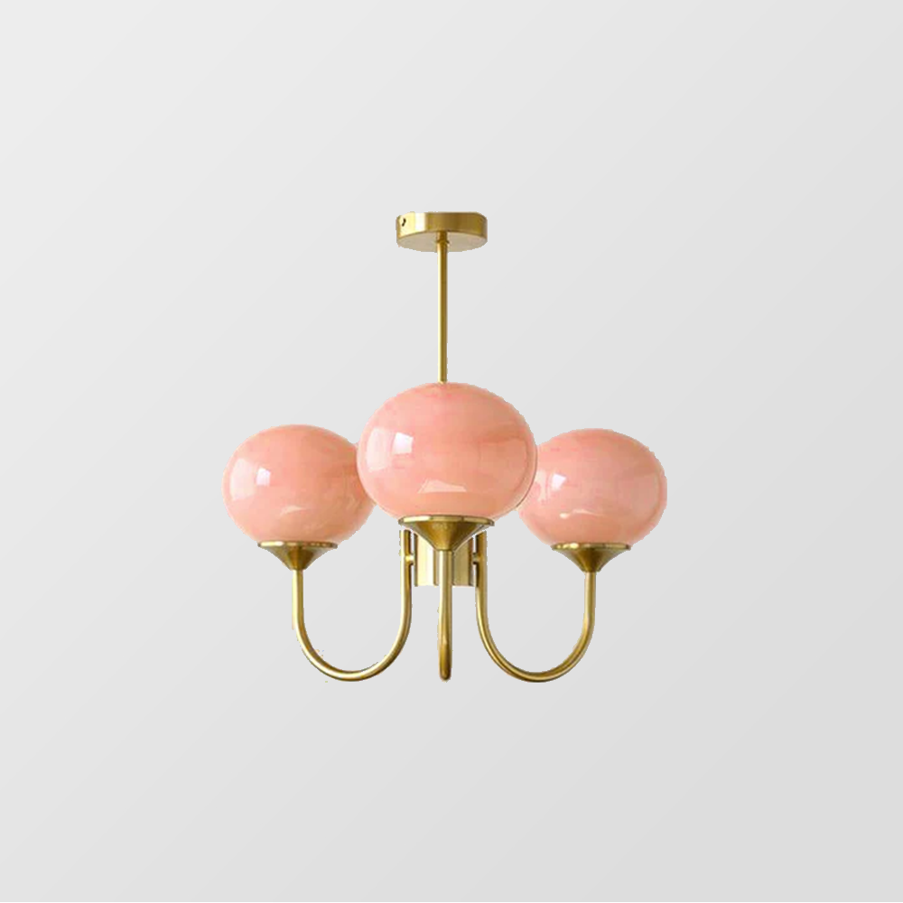 Pendant Light – Pink Glass Shades – Diameter: 19.7 inches – Elegant Kitchen Pendant Lighting 2