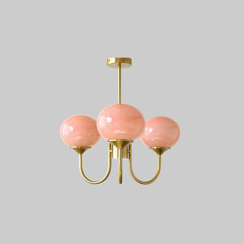 Pendant Light – Pink Glass Shades – Diameter: 19.7 inches – Elegant Kitchen Pendant Lighting 3