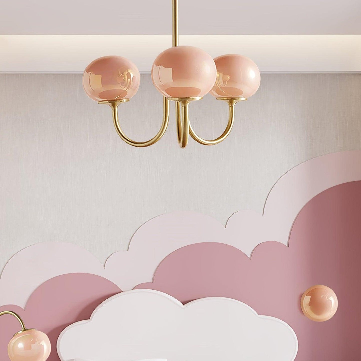 Pendant Light – Pink Glass Shades – Diameter: 19.7 inches – Elegant Kitchen Pendant Lighting 6