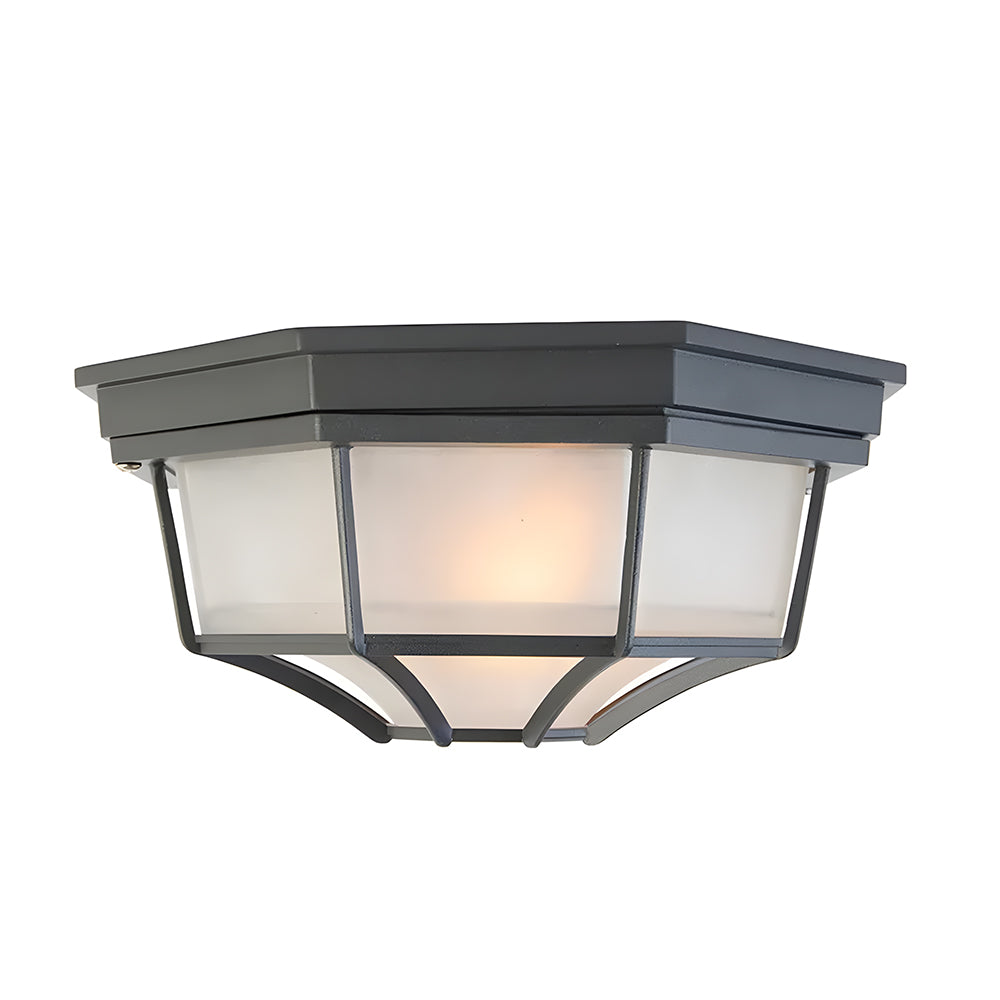 Rustic Outdoor Ceiling Light IP65 | Weather-Resistant Aluminium & Glass | Perfect for Patios | Brick by Brick London 4