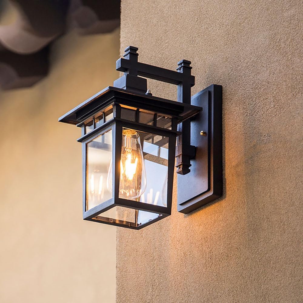 Rustic Vintage Outdoor Wall Light | Weather-Resistant Aluminum & Glass | Perfect for Patios & Gardens | Brick by Brick London 0