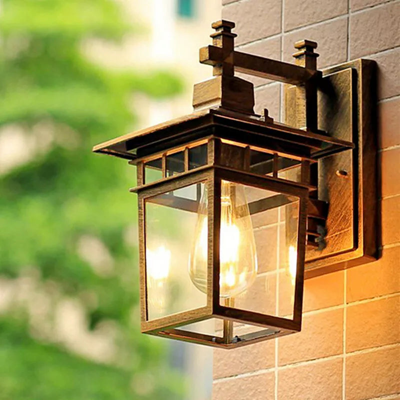 Rustic Vintage Outdoor Wall Light | Weather-Resistant Aluminum & Glass | Perfect for Patios & Gardens | Brick by Brick London 10