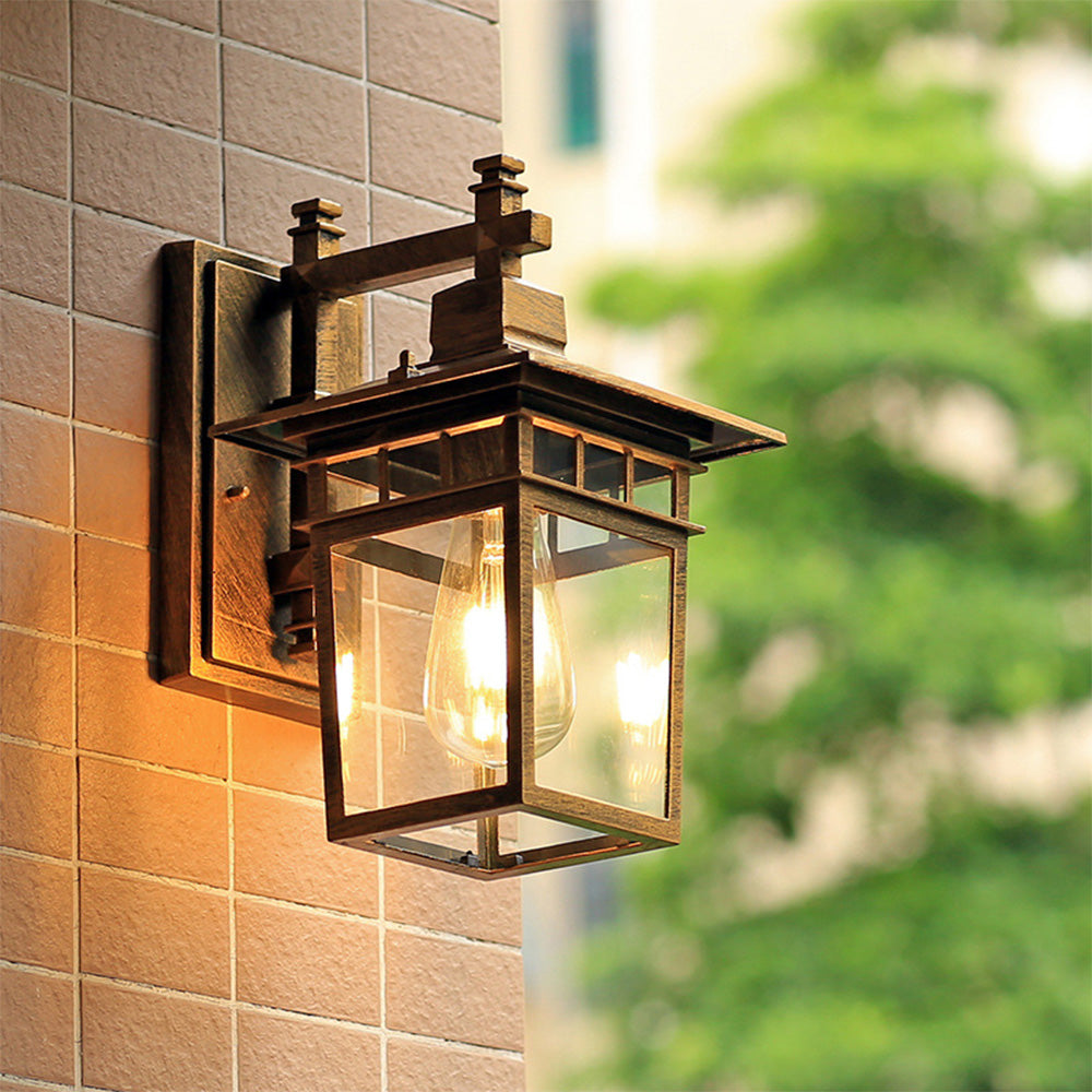 Rustic Vintage Outdoor Wall Light | Weather-Resistant Aluminum & Glass | Perfect for Patios & Gardens | Brick by Brick London 9