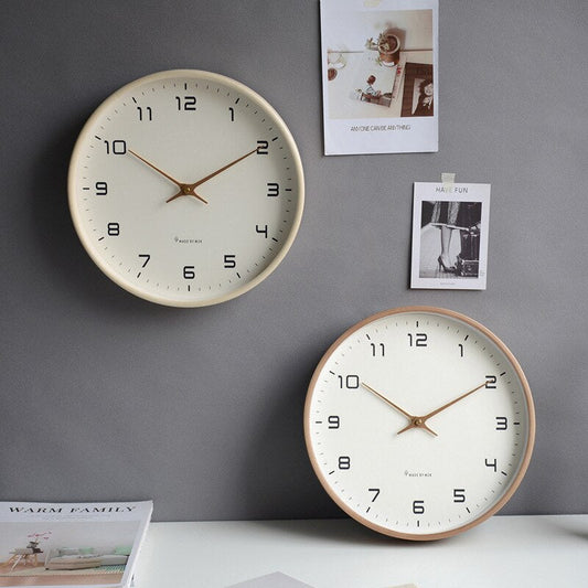 Scandinavian Wooden Wall Clock — Silent Quartz — 25/30 cm — Minimalist Design