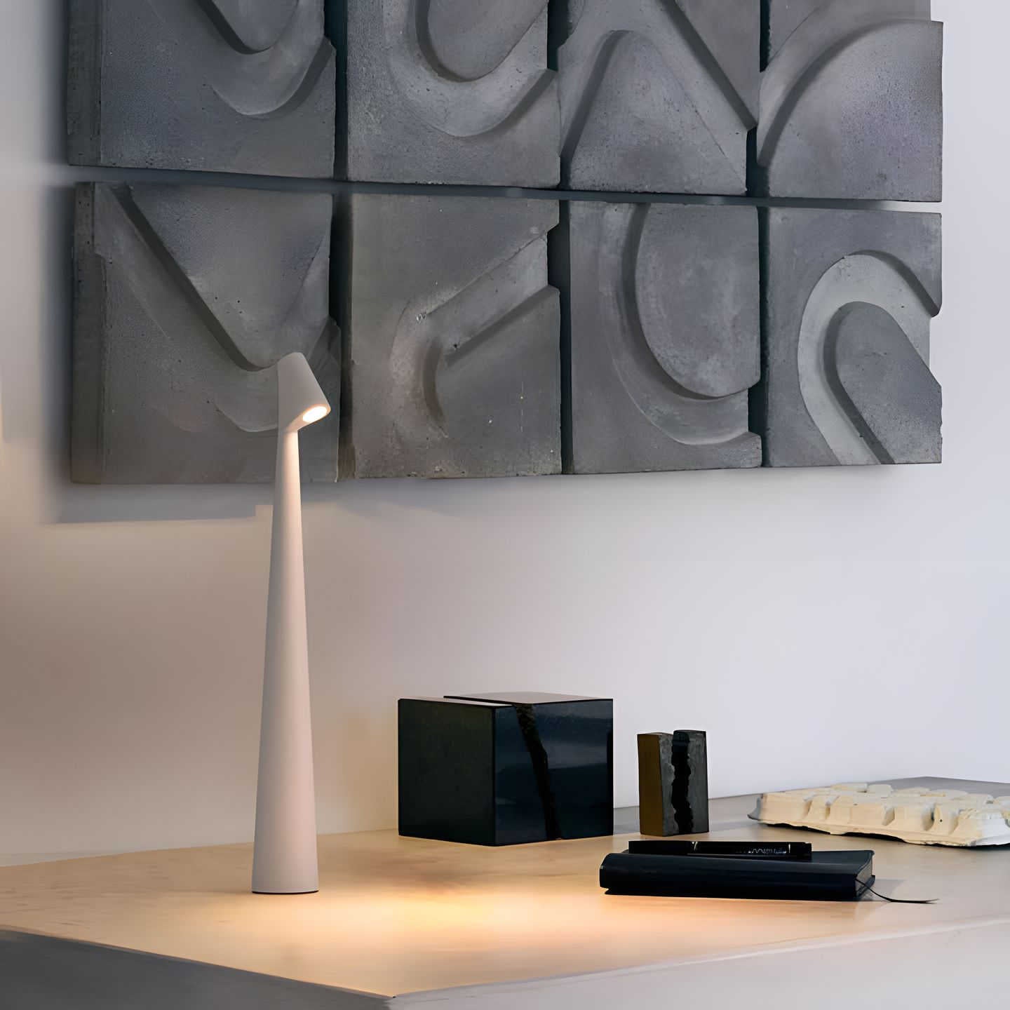 SlimLuxe Cordless Table Lamp | Adjustable Brightness | Modern Bedside Light | Rechargeable | Brick by Brick London 4