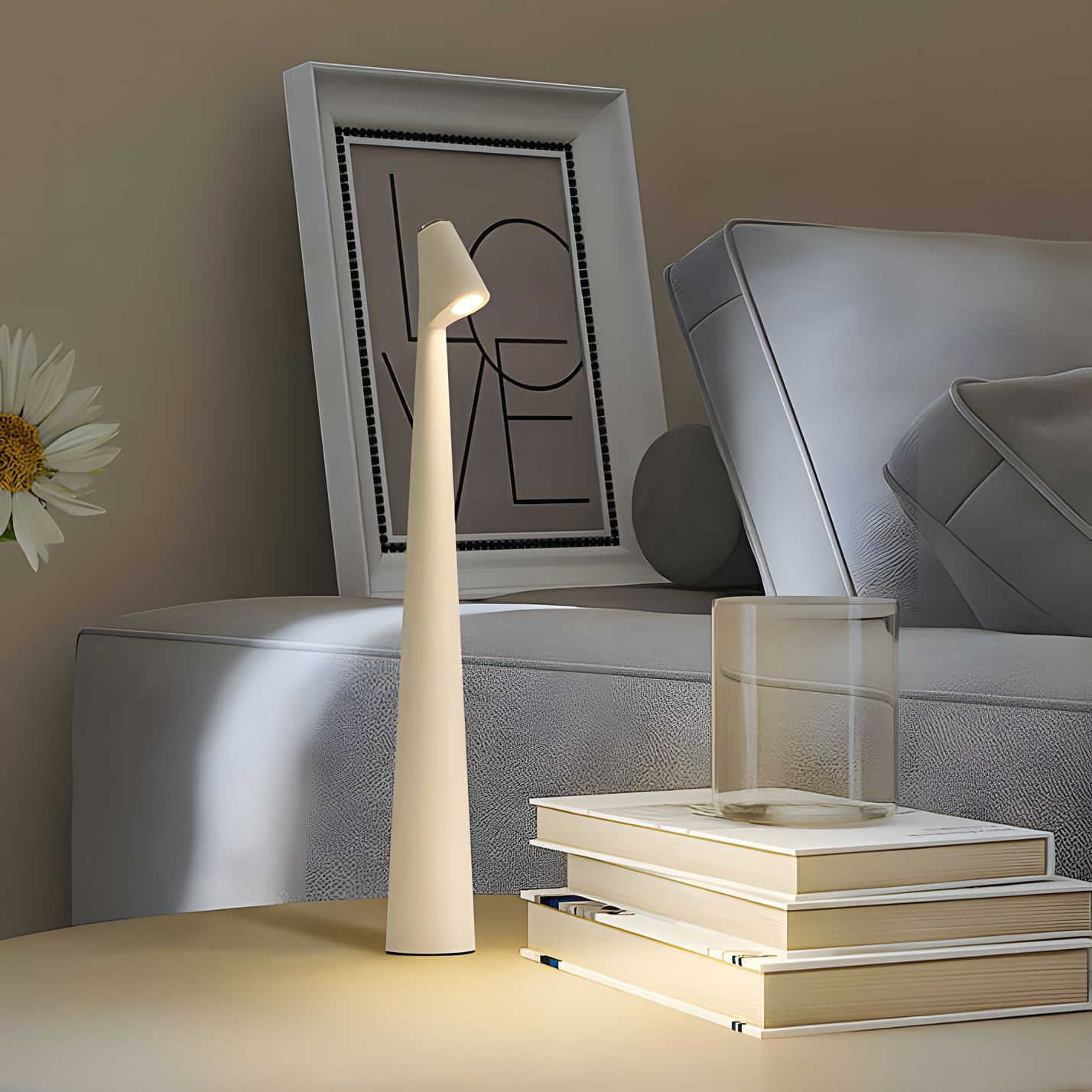 SlimLuxe Cordless Table Lamp | Adjustable Brightness | Modern Bedside Light | Rechargeable | Brick by Brick London 7