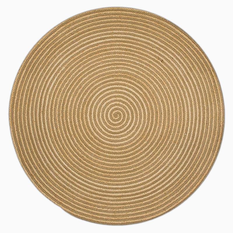 Small Hemp Rug — 100 cm & 120 cm Round — Cozy Natural Fiber Accent — Burlywood Style