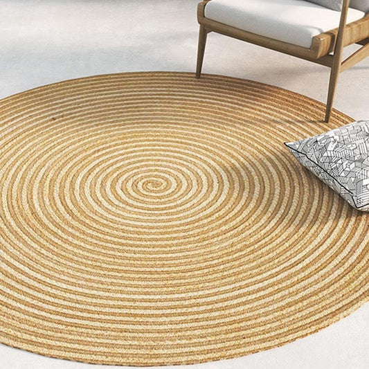 Small Hemp Rug — 100 cm & 120 cm Round — Cozy Natural Fiber Accent — Burlywood Style