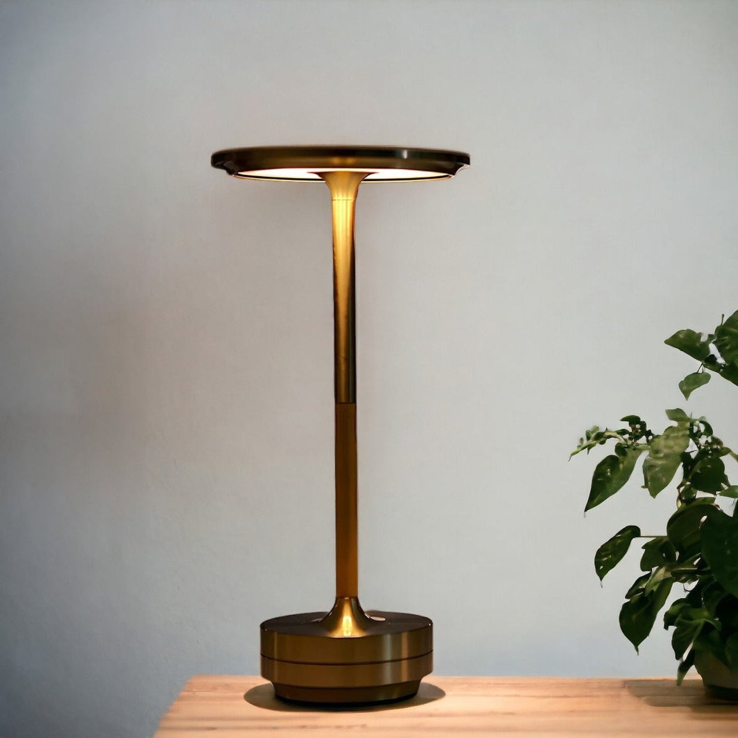 Stylish LED Table Lamp | Rechargeable Cordless Design | Touch Control & Waterproof | Brass Finish | Brick by Brick London 0