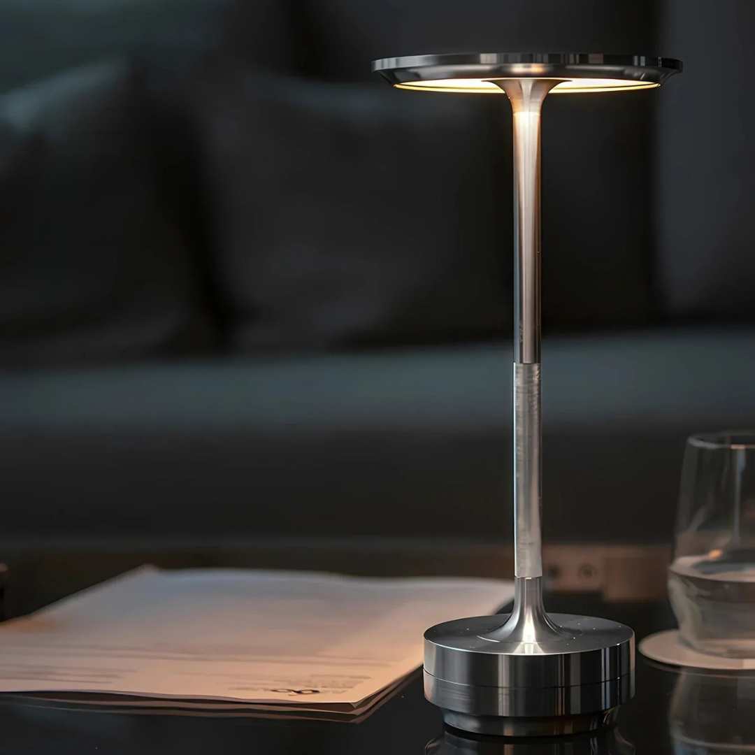 Stylish LED Table Lamp | Rechargeable Cordless Design | Touch Control & Waterproof | Brass Finish | Brick by Brick London 3