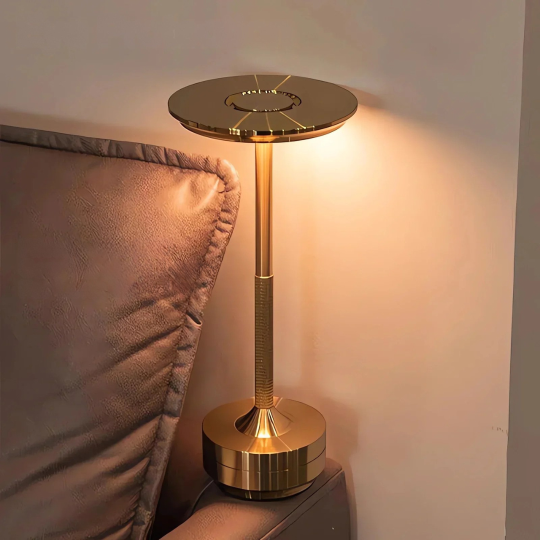Stylish LED Table Lamp | Rechargeable Cordless Design | Touch Control & Waterproof | Brass Finish | Brick by Brick London 6