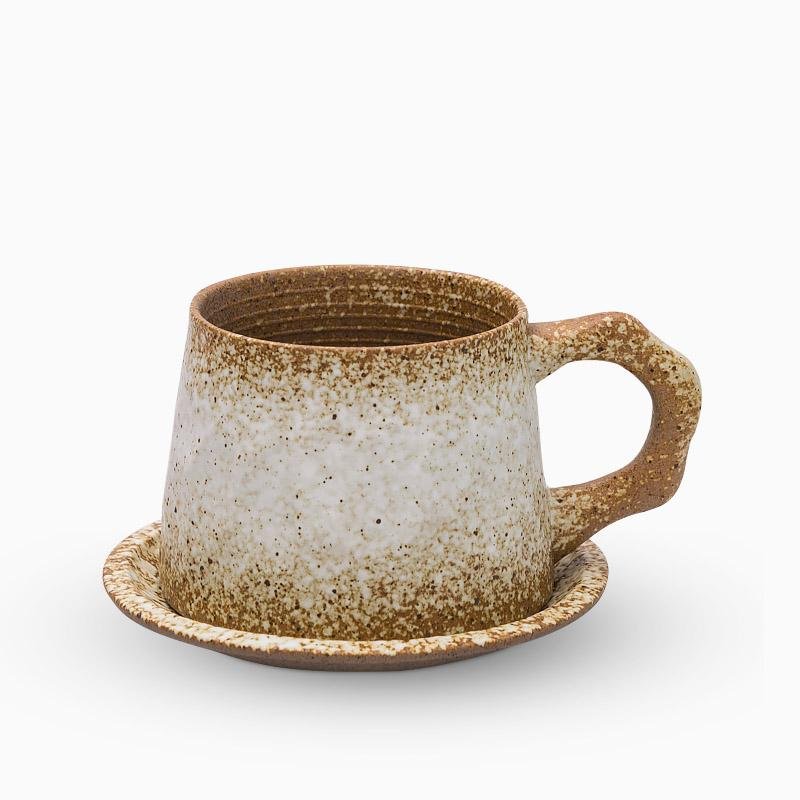 Teacup Set – Stoneware – Diameter: 4 inches – Unique Design with Spoon Included 0