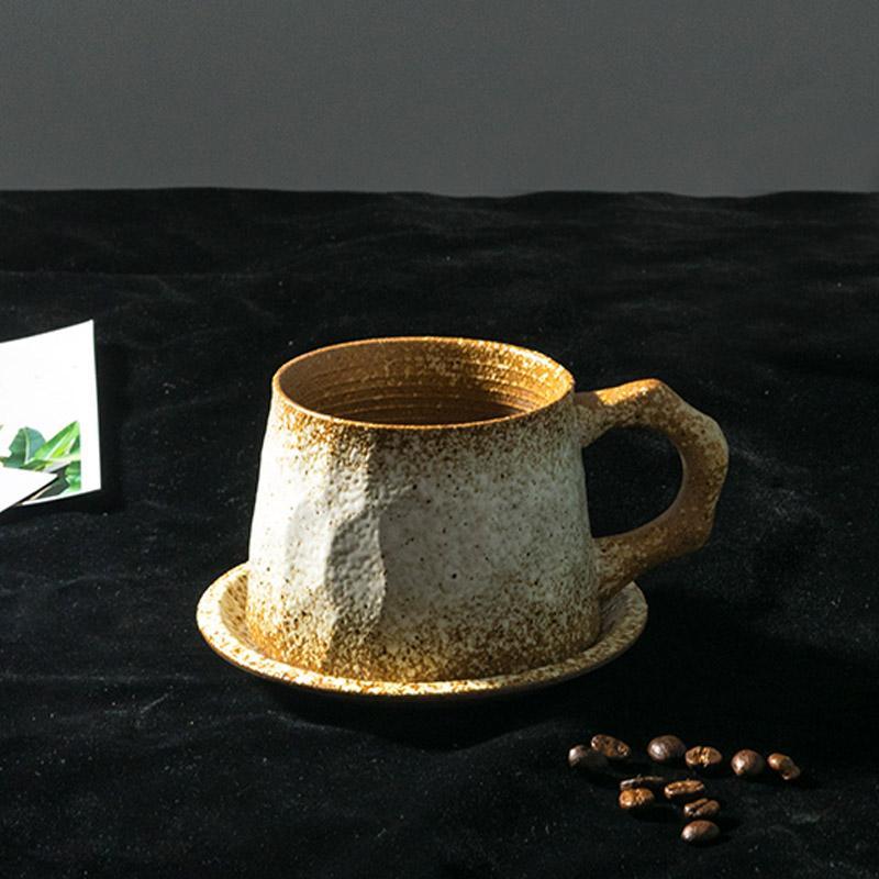 Teacup Set – Stoneware – Diameter: 4 inches – Unique Design with Spoon Included 3