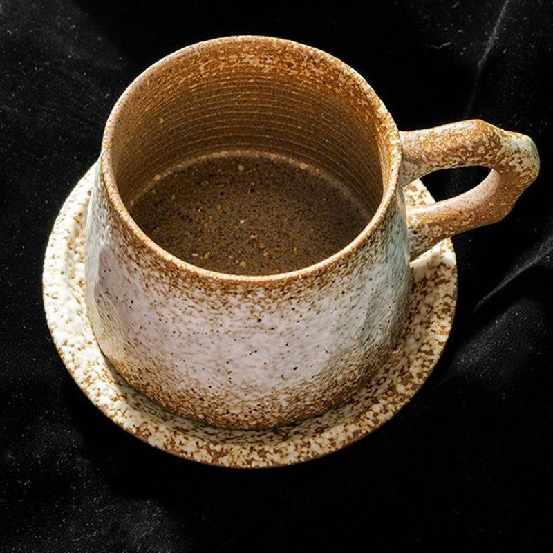Teacup Set – Stoneware – Diameter: 4 inches – Unique Design with Spoon Included 5