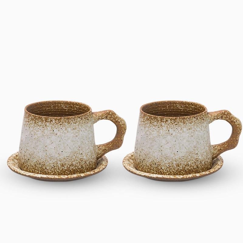 Teacup Set – Stoneware – Diameter: 4 inches – Unique Design with Spoon Included 9