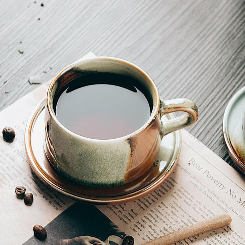 Teacup – Rustic Stoneware – Diameter: 3 inches – Unique Swivel Handle Design for Stylish Tea Enjoyment 2